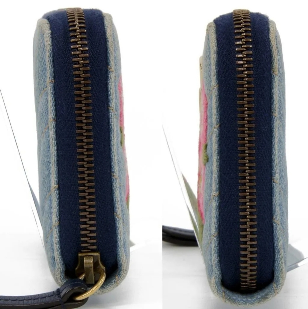 GUCCI Denim Flora long zippy wallet - Picture 3 of 12